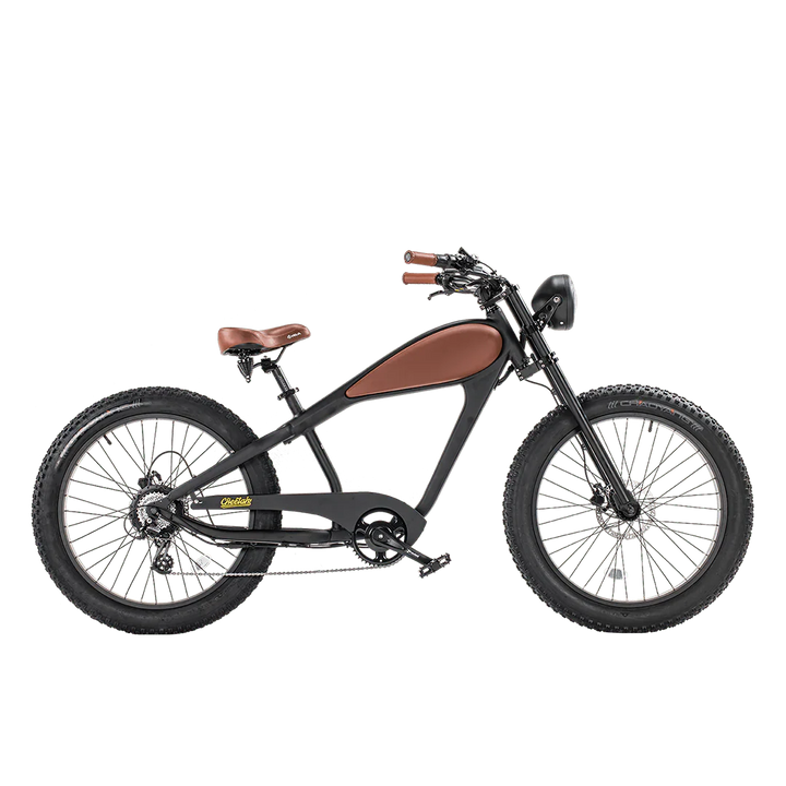 REVI Cheetah 750w Step Over Ebike 26x4 Fat Tire Electric Vintage eBike - Fat Tire eBike - REVI|FATT|BLACK48V1|0029 eBike Super Shop