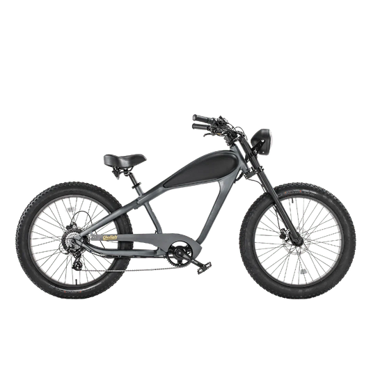 REVI Cheetah 750w Step Over Ebike 26x4 Fat Tire Electric Vintage eBike - Fat Tire eBike - REVI|FATT|GRAY48V1|0031 eBike Super Shop