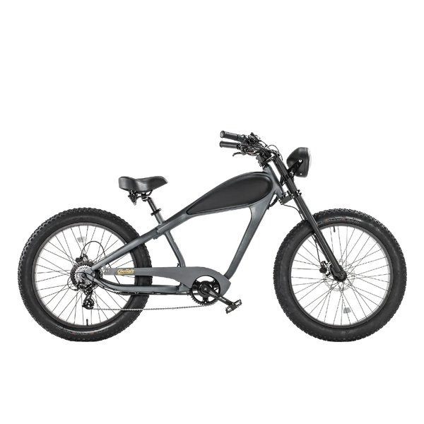 REVI Cheetah 750w Step Over Ebike 26x4 Fat Tire Electric Vintage eBike - Fat Tire eBike - REVI|FATT|GRAY48V1|0031 eBike Super Shop