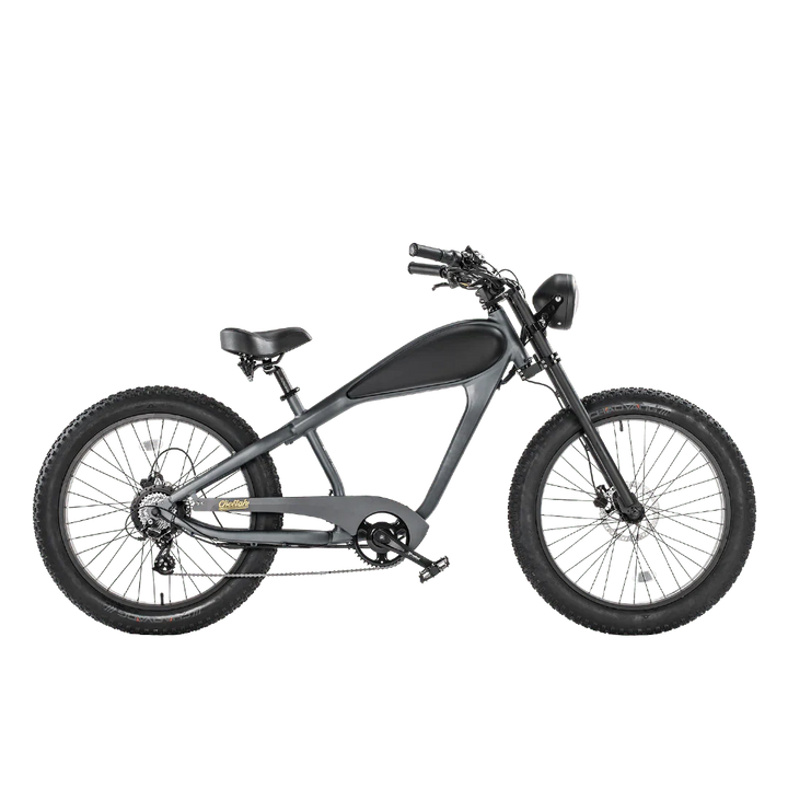 REVI Cheetah 750w Step Over Ebike 26x4 Fat Tire Electric Vintage eBike - Fat Tire eBike - REVI|FATT|GRAY48V1|0031 eBike Super Shop