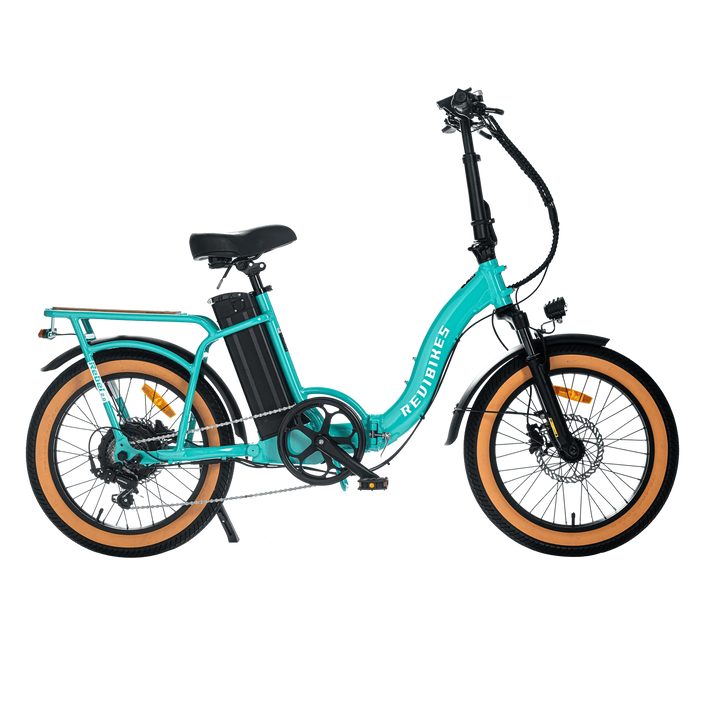 REVI Rebel 2 750w Step Thru Ebike 20x3 Fat Tire Electric Folding eBike - Folding eBike - REVI|FOLDI|TURQU|0036 eBike Super Shop