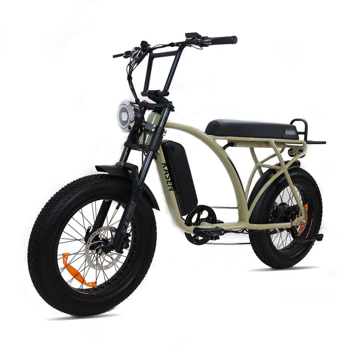 Experience the KASEN Kabbit Classic E-Bike: a versatile 1000W electric bike with 40-50 mile range, 25-28 mph speed, and fat tires for stability!