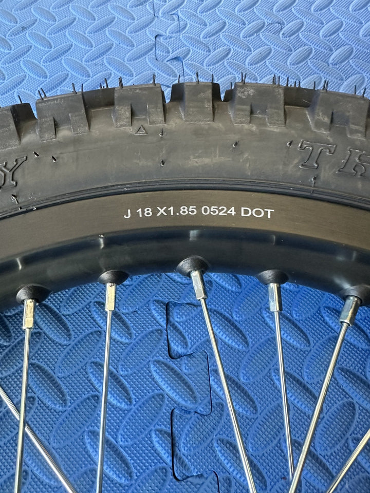 Throne eMoto Wheel Set Shinko 244 Dual Sport 18" Rear Wheel & Tire Set for e - Moto Bikes *Does not include rotor or sprocket* - Throne Wheel & Tire Set - Throne | Shinko | 18 inch | Rear Wheel & Tire Set eBike Super Shop